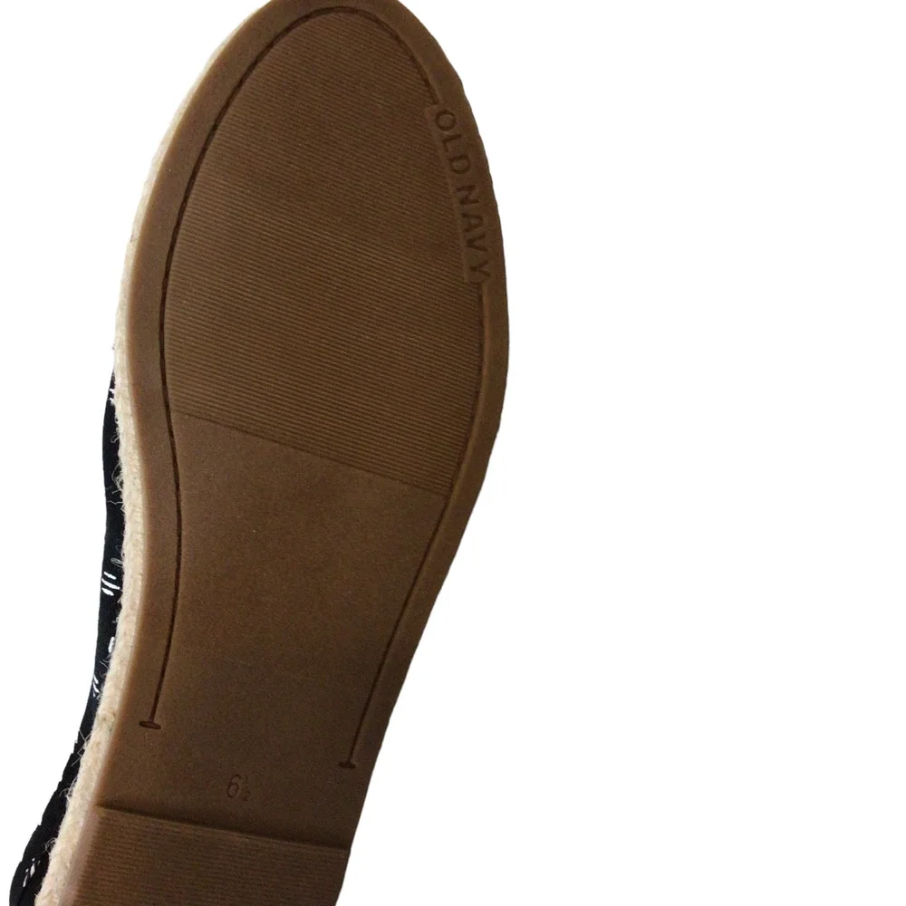 Old Navy Espadrilles Flats New 6.5 Black and White - Picture 4 of 6